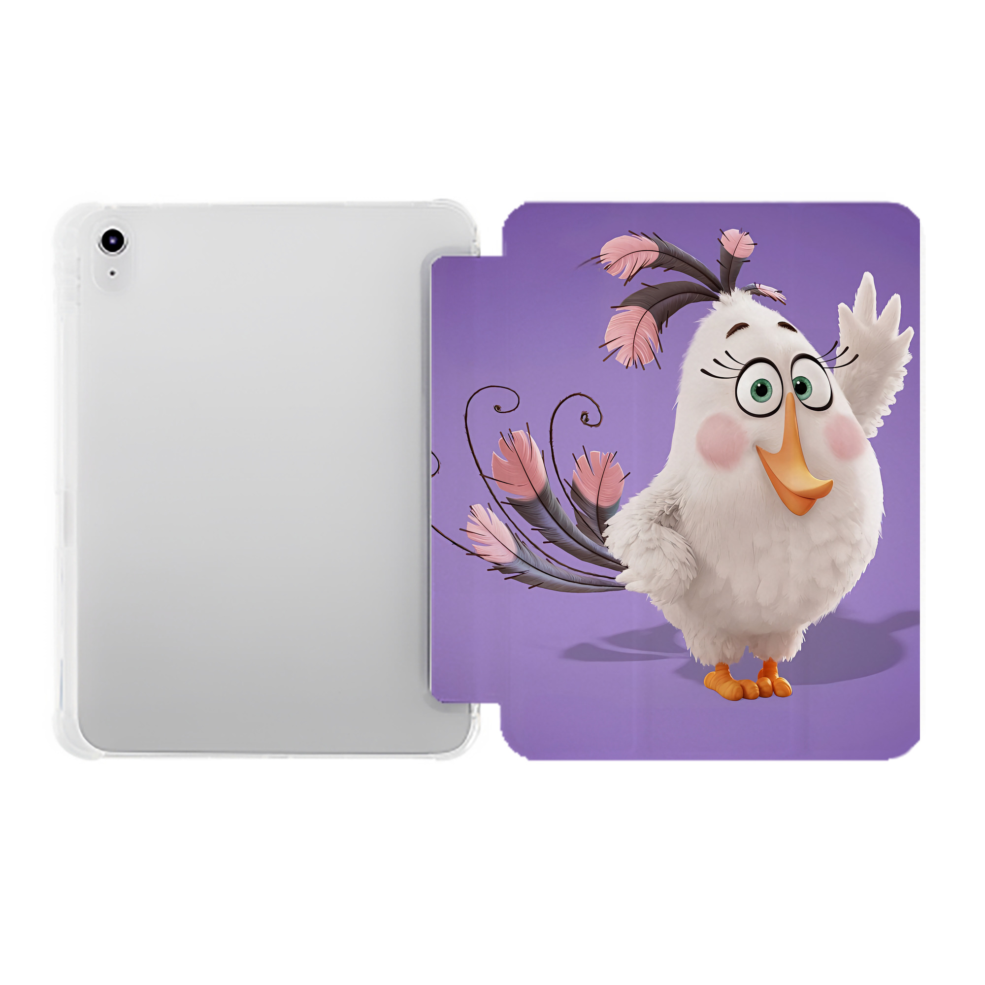（画像用） Angry Birds アングリーバード IPad ケース ペン収納付き 三つ折りスタンド PUレザー×シリコン 対応機種9.5/10.5/10.9インチ
